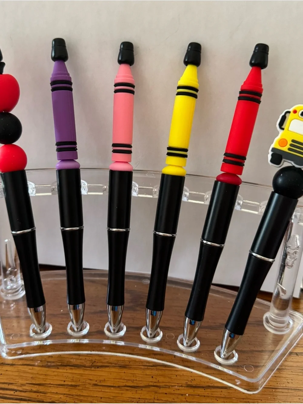 Pens School Teacher Apple Bus- Set of 12